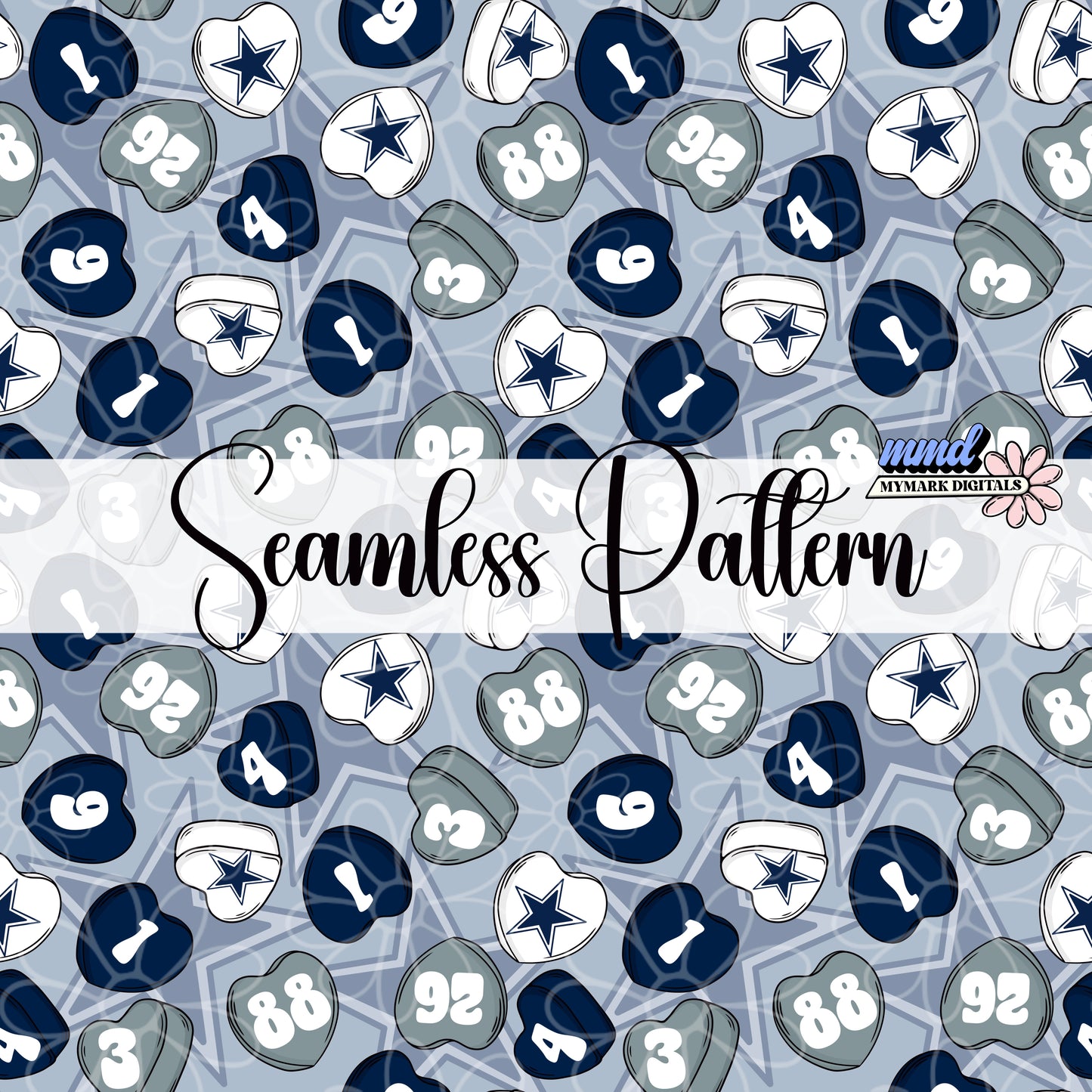 Conversation Heart Seamless | Multiple Options | PNG