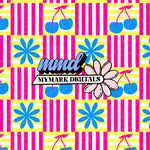 Sunshine Cherries Neon Seamless | Swim Safe | Repeating Pattern | February 26