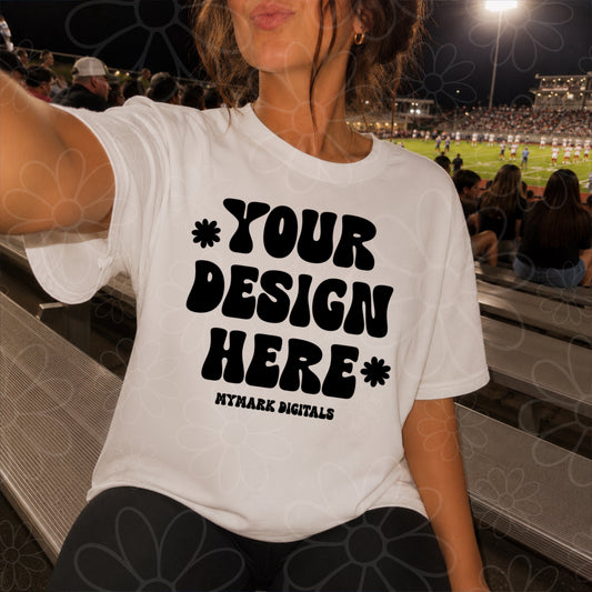 White Gildan 5000 Tee Mock Up |  Friday Night Lights Mockup