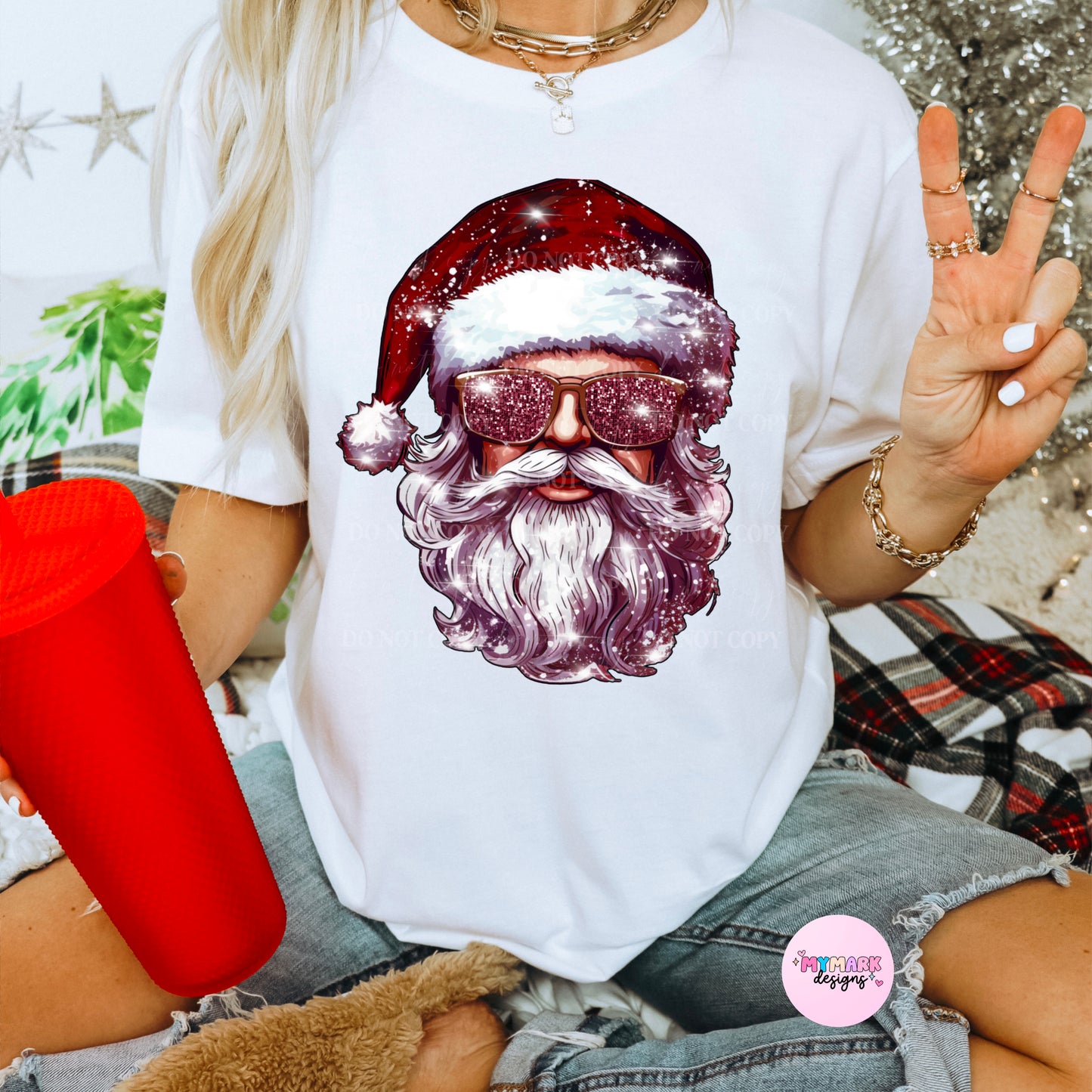 Maroon Groovy Santa PNG