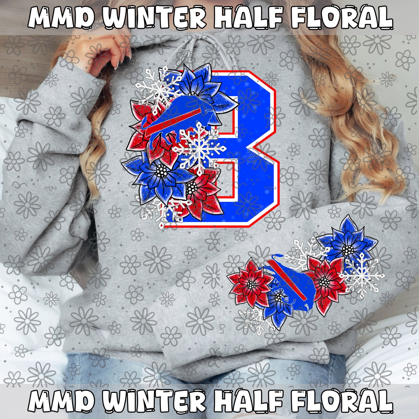 Winter Half Floral | Multiple Options | PNG