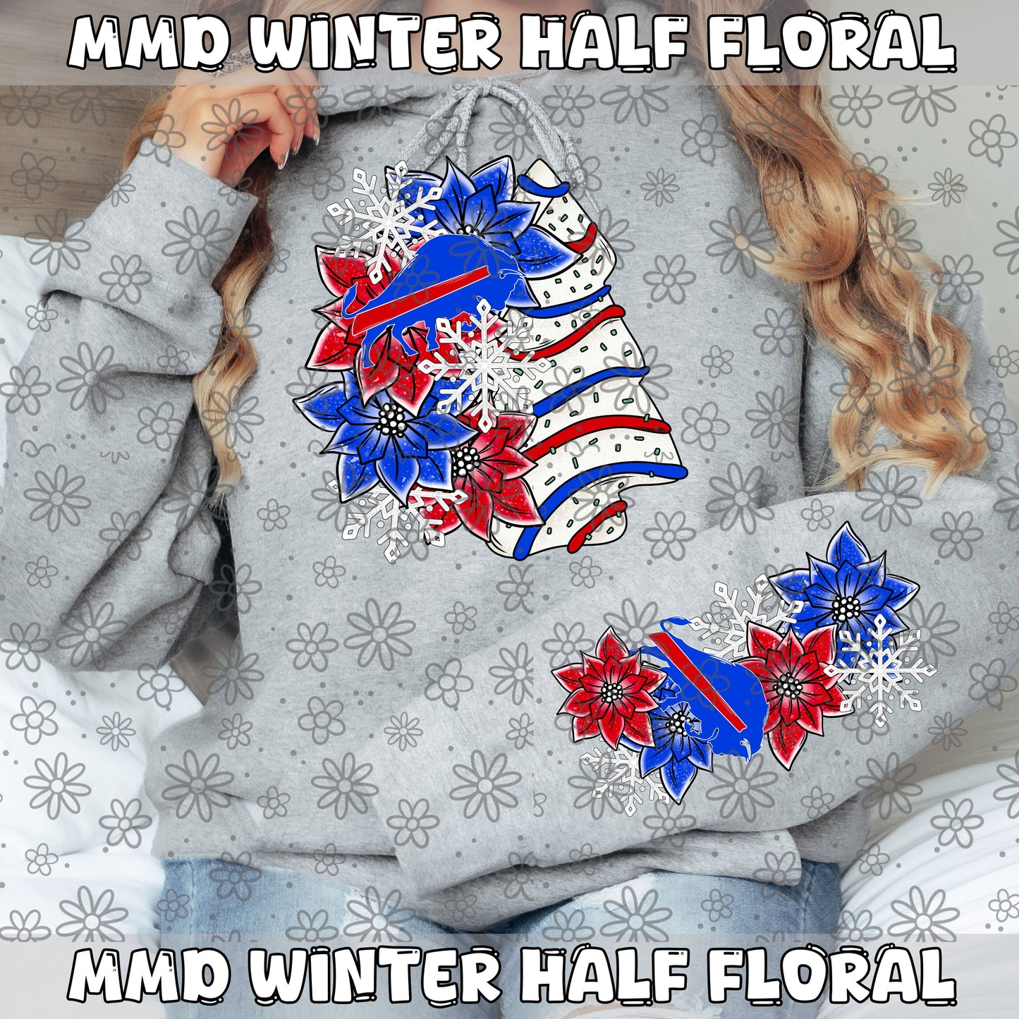 Winter Half Floral | Multiple Options | PNG