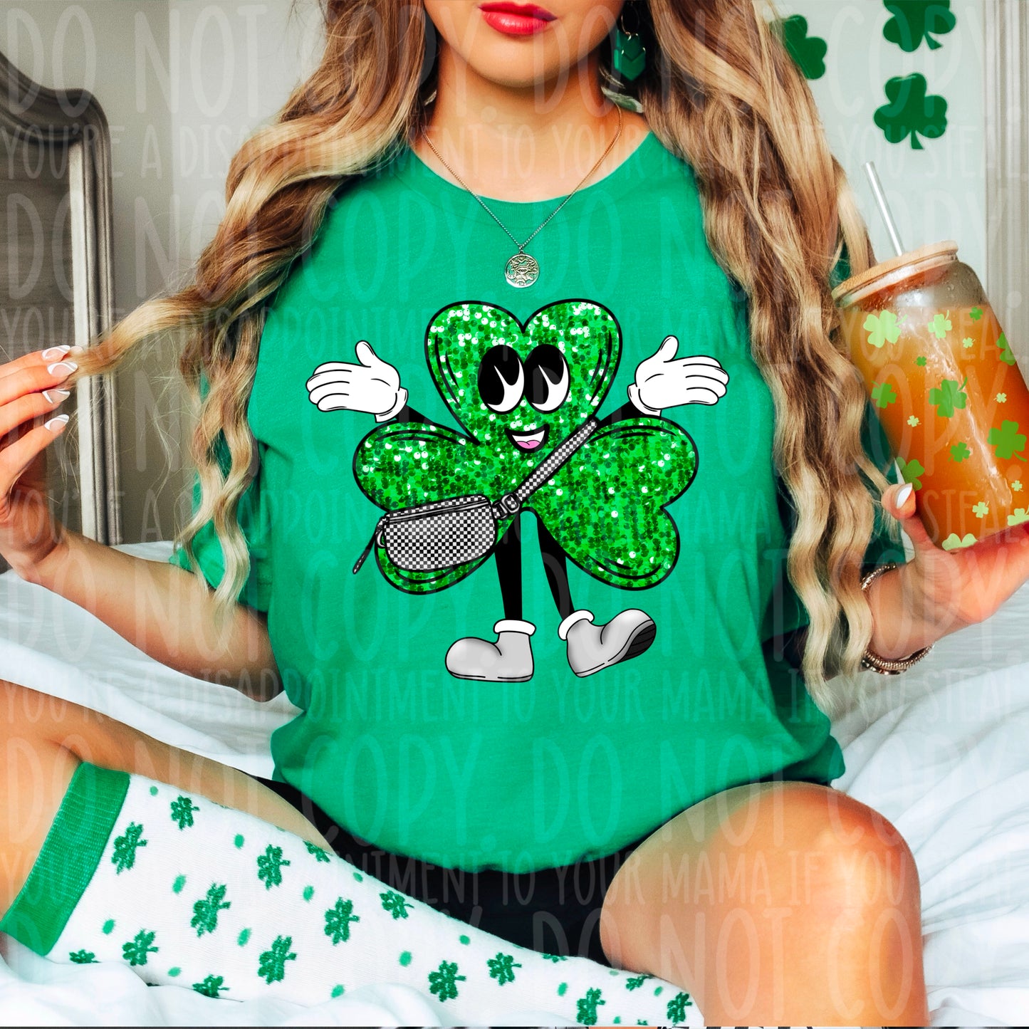 Sequin Shamrock Bougie : Faux Sequin : PNG