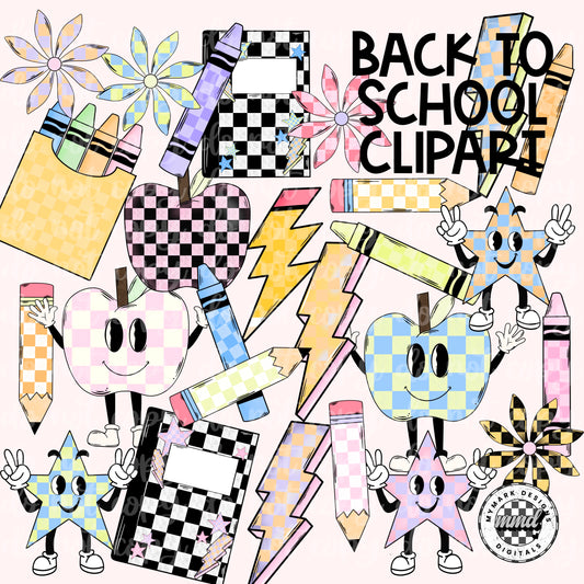 BACK TO SCHOOL CLIPART SET - Handdrawn