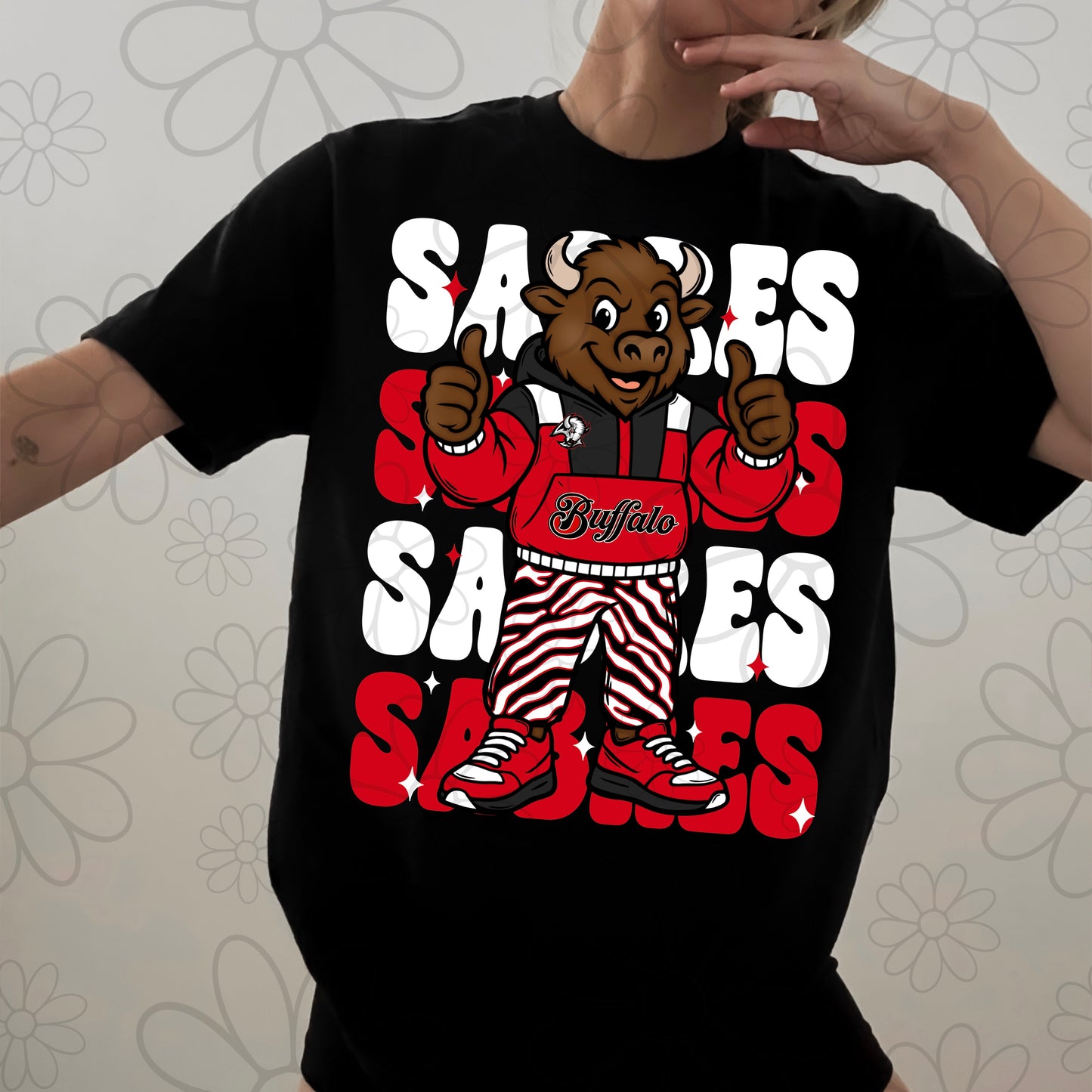 Stacked Retro Buffalo Hockey | PNG |