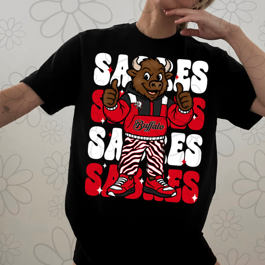 Stacked Retro Buffalo Hockey | PNG |