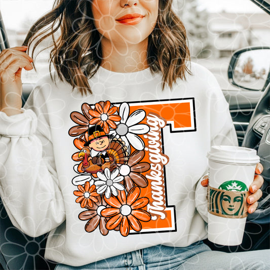 Thanksgiving Half Floral PNG