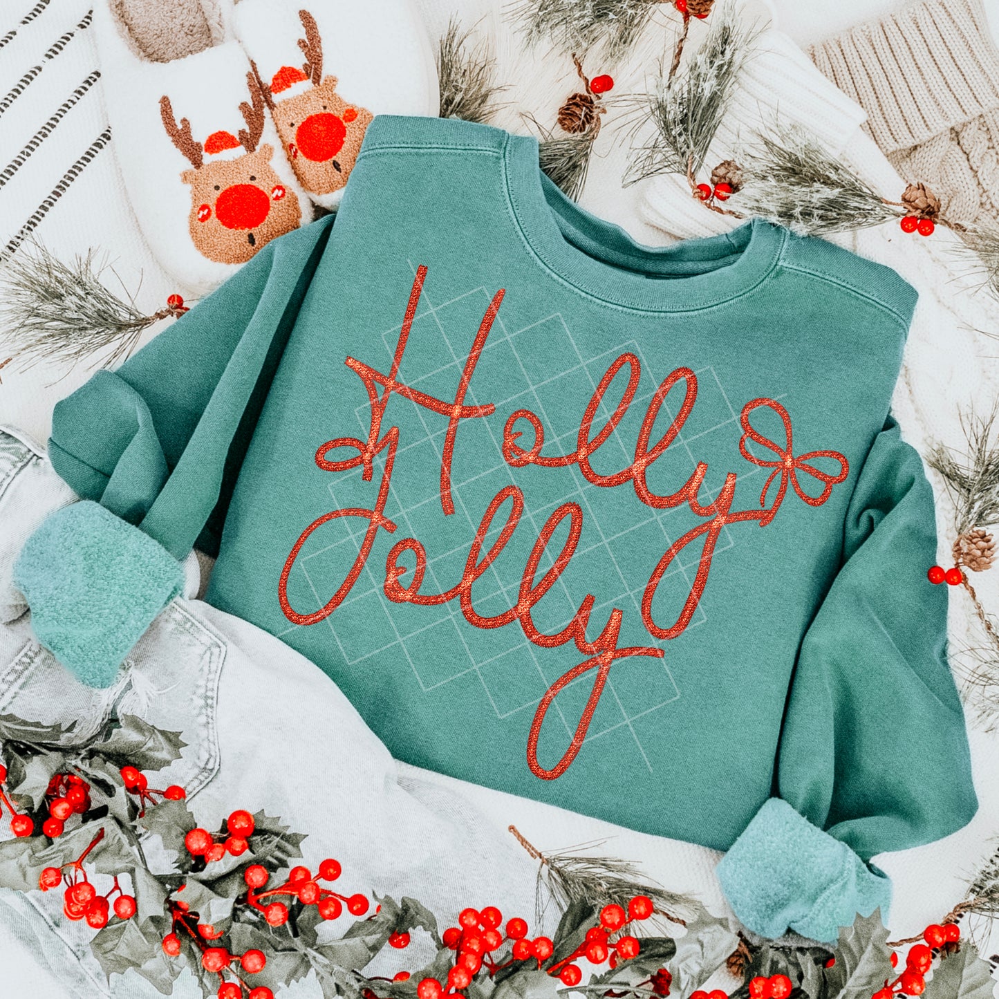 Holly Jolly : Sleeve Set : Both Styles included PNG