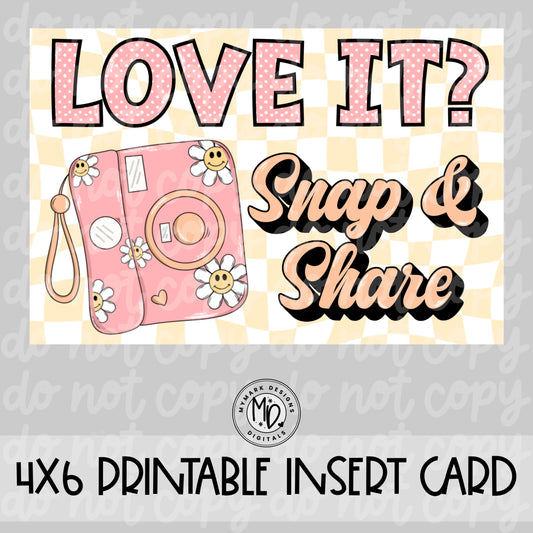 Love It, Snap It  : Insert Card Design: 4x6 : PNG