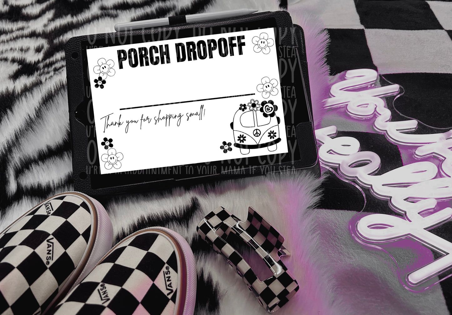 Porch Dropoff Retro : Thermal Label Design: 4x6 : PNG