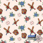 Baseball Floral Seamless | Repeating Pattern