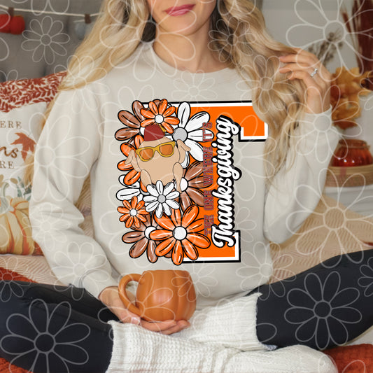 Thanksgiving Friend Half Floral PNG