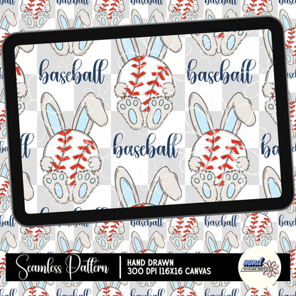 Sport Bunny Seamless | MULTIPLE SPORT OPTIONS | Repeating Pattern | FDD