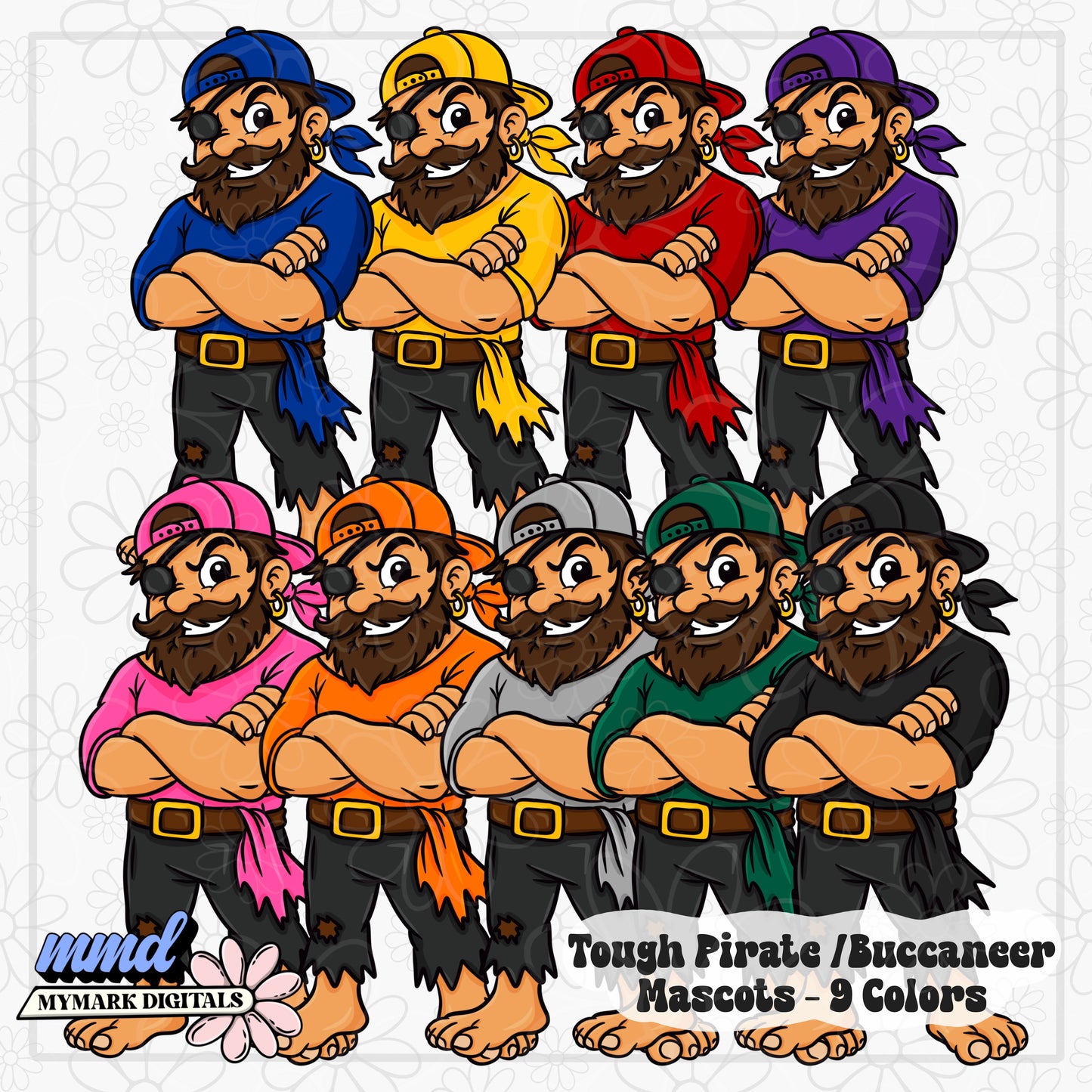 Tough Mascots | 22 Mascots Sets - 9 Colors PLUS BONUS Mascot | Google Drive Access |  Clipart | Aug26