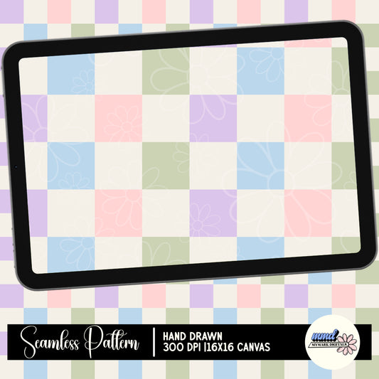 Pastel Checker Seamless | Repeating Pattern | February 26