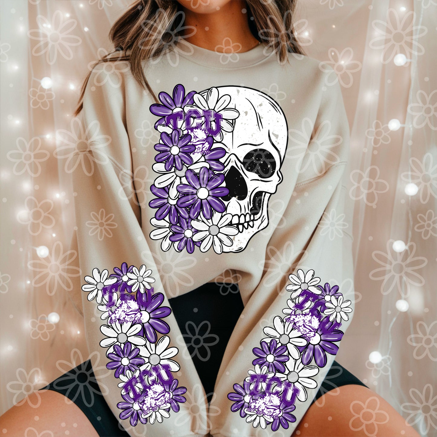 COLLEGE SERIES - Skull Half Floral