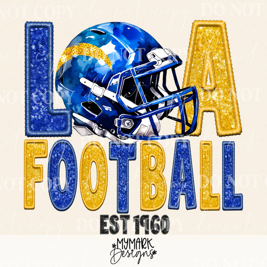 LA Football 1960 :  sequin faux embroidery : PNG