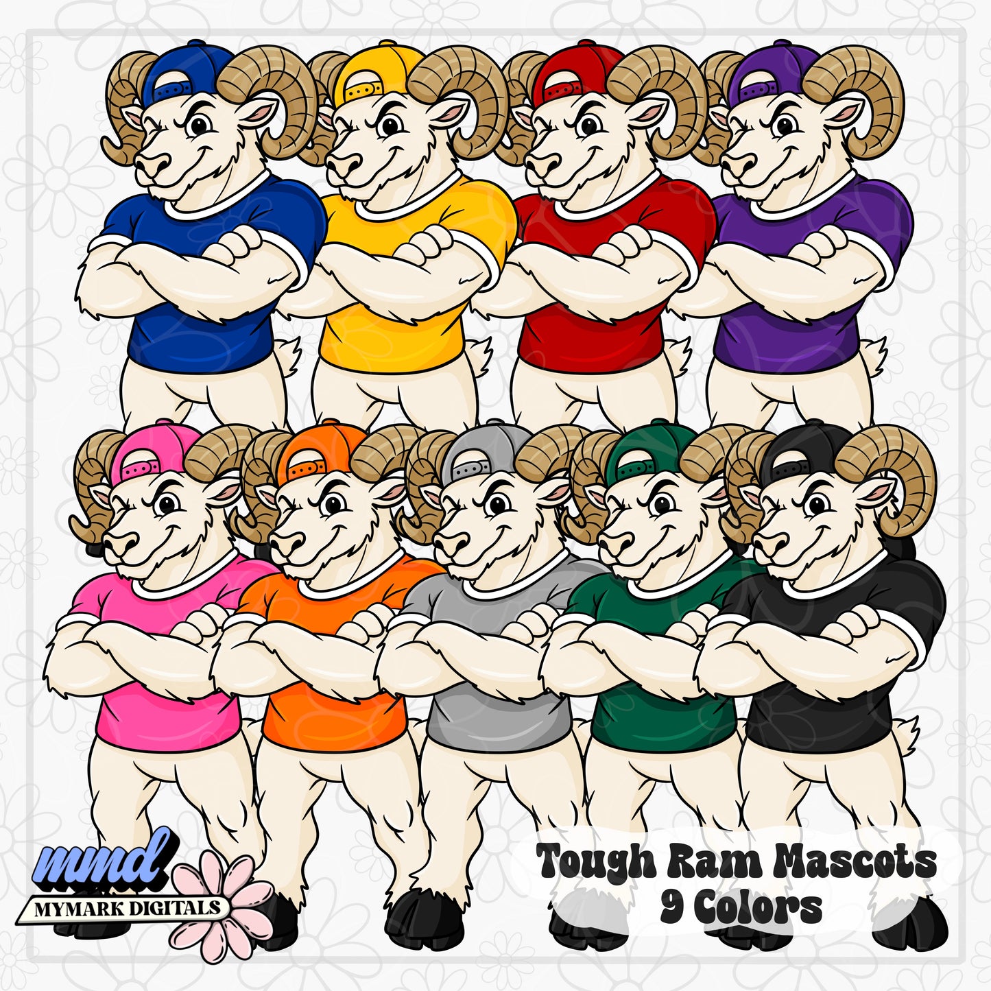 Tough Mascots | 22 Mascots Sets - 9 Colors PLUS BONUS Mascot | Google Drive Access |  Clipart | Aug26
