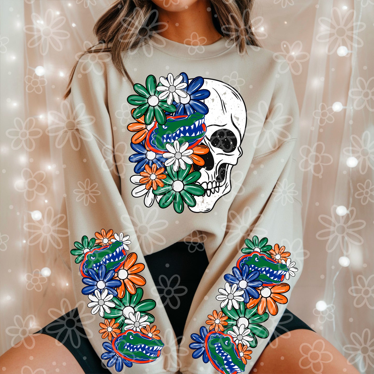 COLLEGE SERIES - Skull Half Floral
