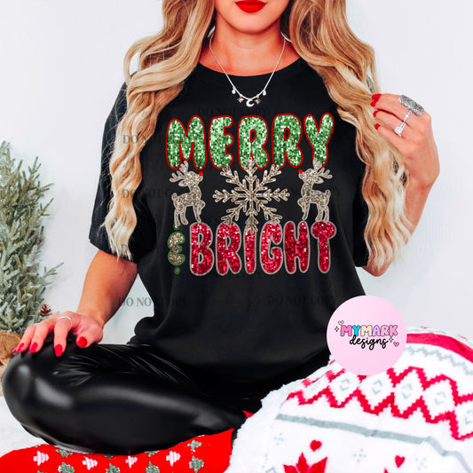 Merry & Bright : Faux Embroidery : PNG