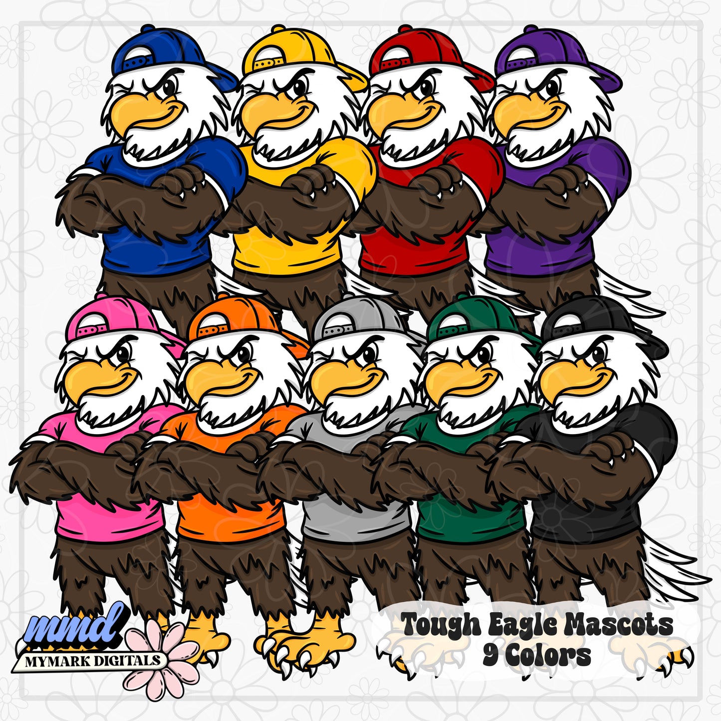 Tough Mascots | 22 Mascots Sets - 9 Colors PLUS BONUS Mascot | Google Drive Access |  Clipart | Aug26