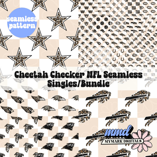 *MULTIPLE TEAMS/SINGLES/BUNDLE* Football Cheetah Checker Seamless | July 2026