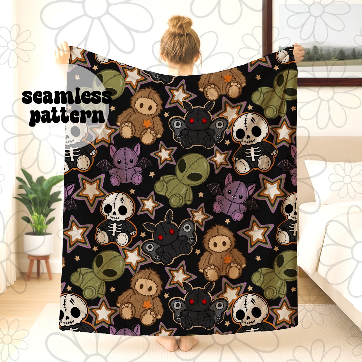 Boo Halloween Plushy Characters Seamless - | Repeating Pattern  | July 2026