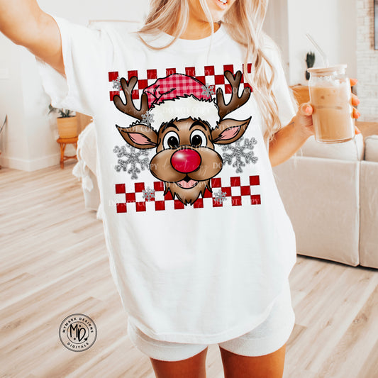 Christmas Reindeer  :  Faux Embroidery : PNG