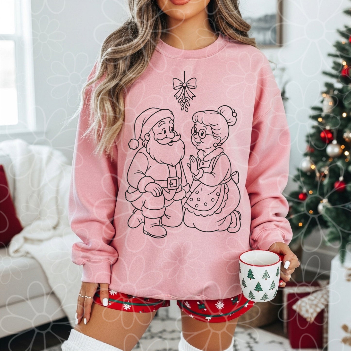 Mistletoe Santa | Single Color | PNG