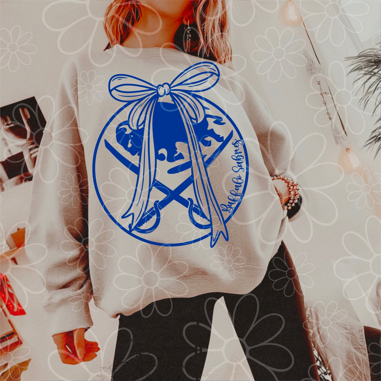 Girly Bow Buffalo Hockey | PNG | multiple SINGLE colors
