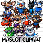 CHECKER PRINT MASCOT Clipart - 100+ Mascots | Singles Available