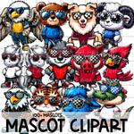 CHECKER PRINT MASCOT Clipart - 100+ Mascots | Singles Available