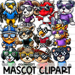 CHECKER PRINT MASCOT Clipart - 100+ Mascots | Singles Available