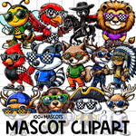 CHECKER PRINT MASCOT Clipart - 100+ Mascots | Singles Available