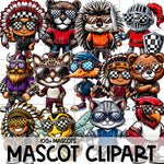 CHECKER PRINT MASCOT Clipart - 100+ Mascots | Singles Available