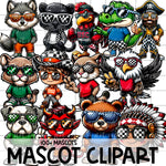 CHECKER PRINT MASCOT Clipart - 100+ Mascots | Singles Available