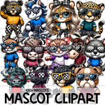 CHECKER PRINT MASCOT Clipart - 100+ Mascots | Singles Available