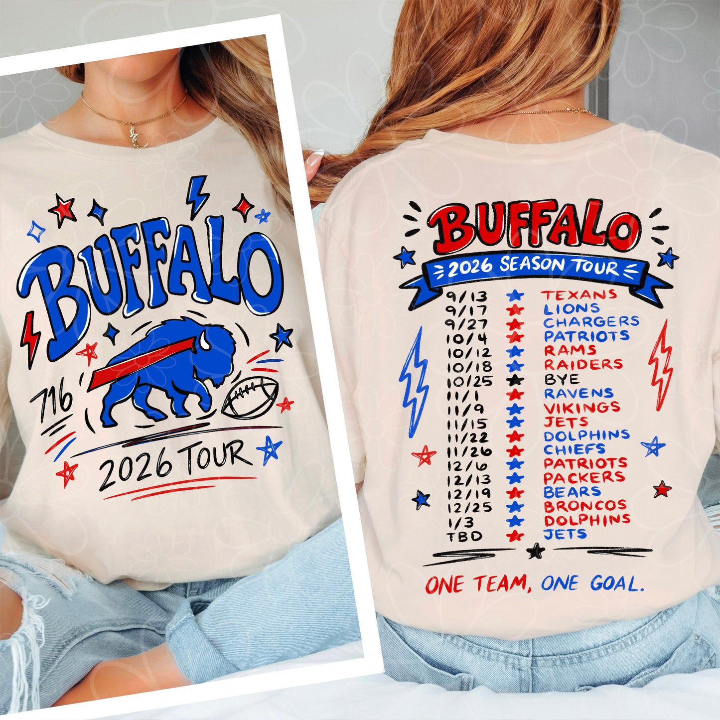 Sketchy Buffalo Football 2026 Tour | FRONT & BACK | 4 PNGs | PNG | Aug26