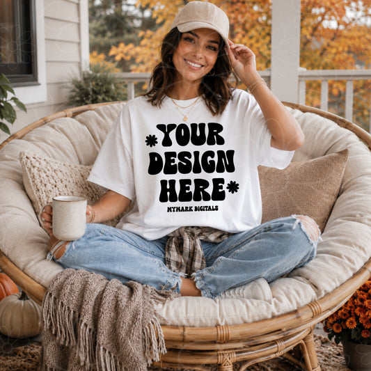 Gildan 5000 White Shirt Mockup | Mug Mock Up | Fall Season Mock | Coffee Mocks | Tshirt