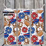 Buffalo Football Floral Seamless | Repeating Pattern