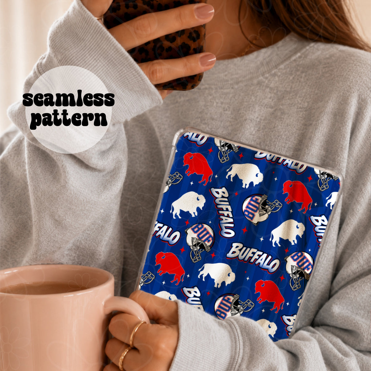 Classic Buffalo Football Seamless | Repeating Pattern
