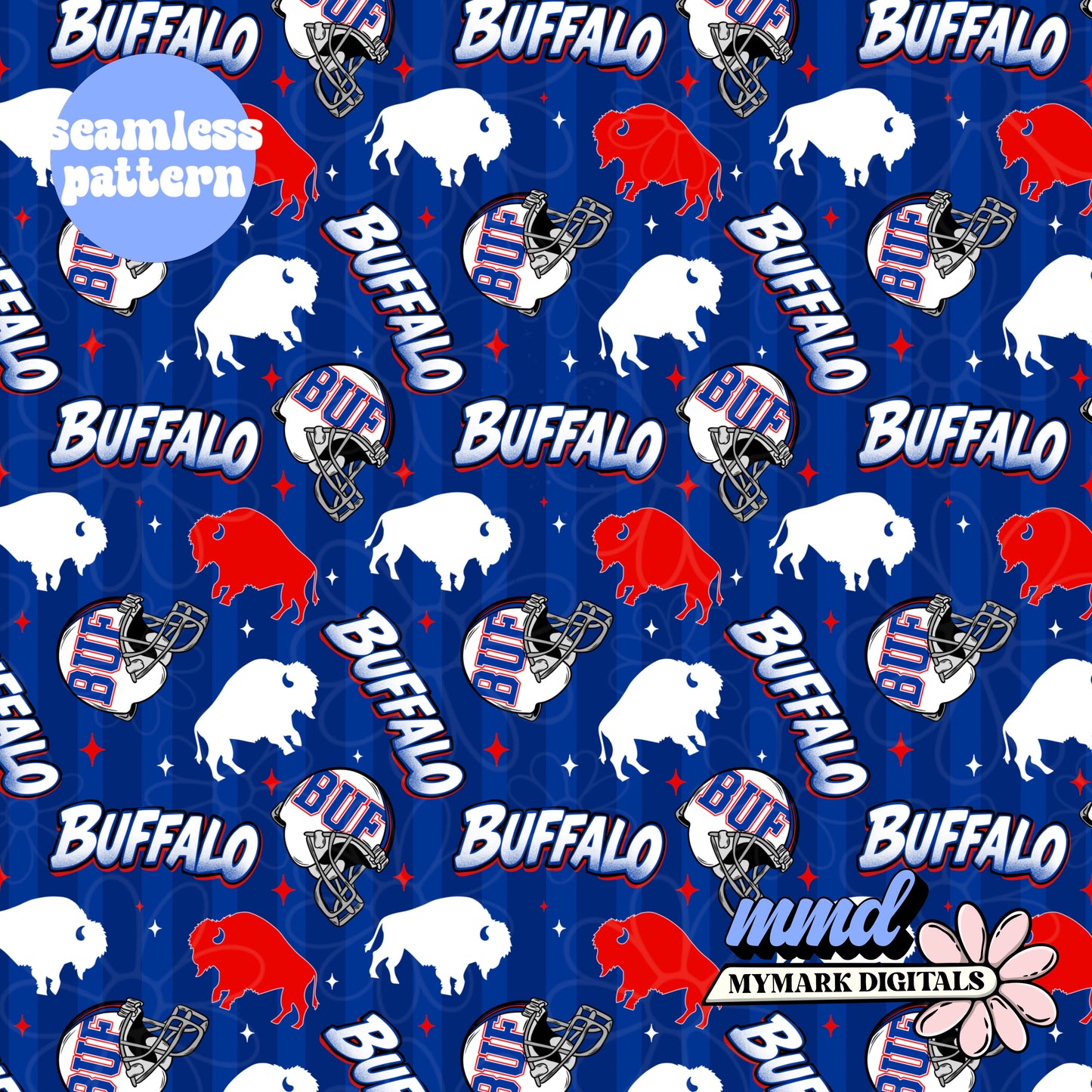 Classic Buffalo Football Seamless | Repeating Pattern