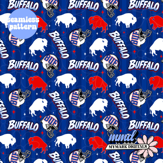 Classic Buffalo Football Seamless | Repeating Pattern