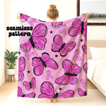 Breast Cancer Butterflies Seamless | Repeating Pattern