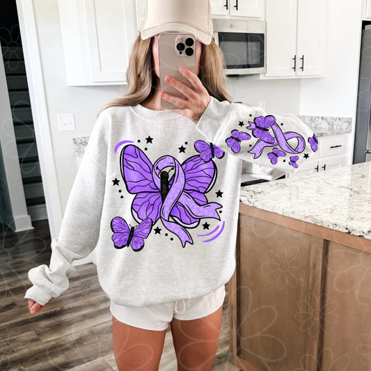 Purple Ribbon Butterfly | Sleeve Design | PNG | Sept 2026