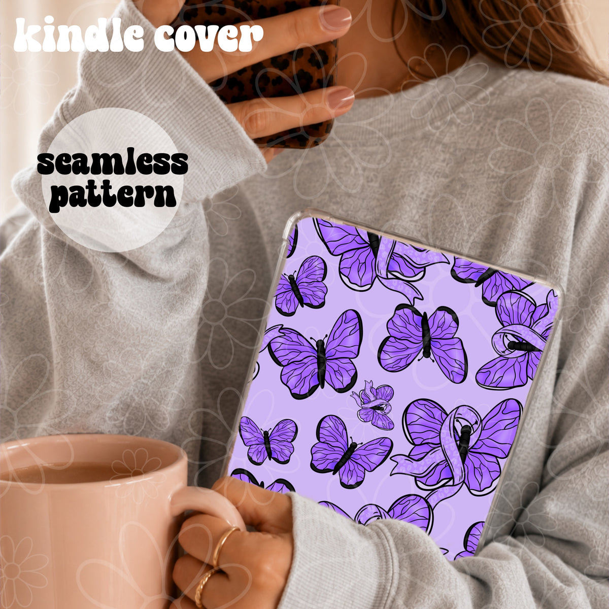 Purple Awareness Butterflies Seamless | Repeating Pattern