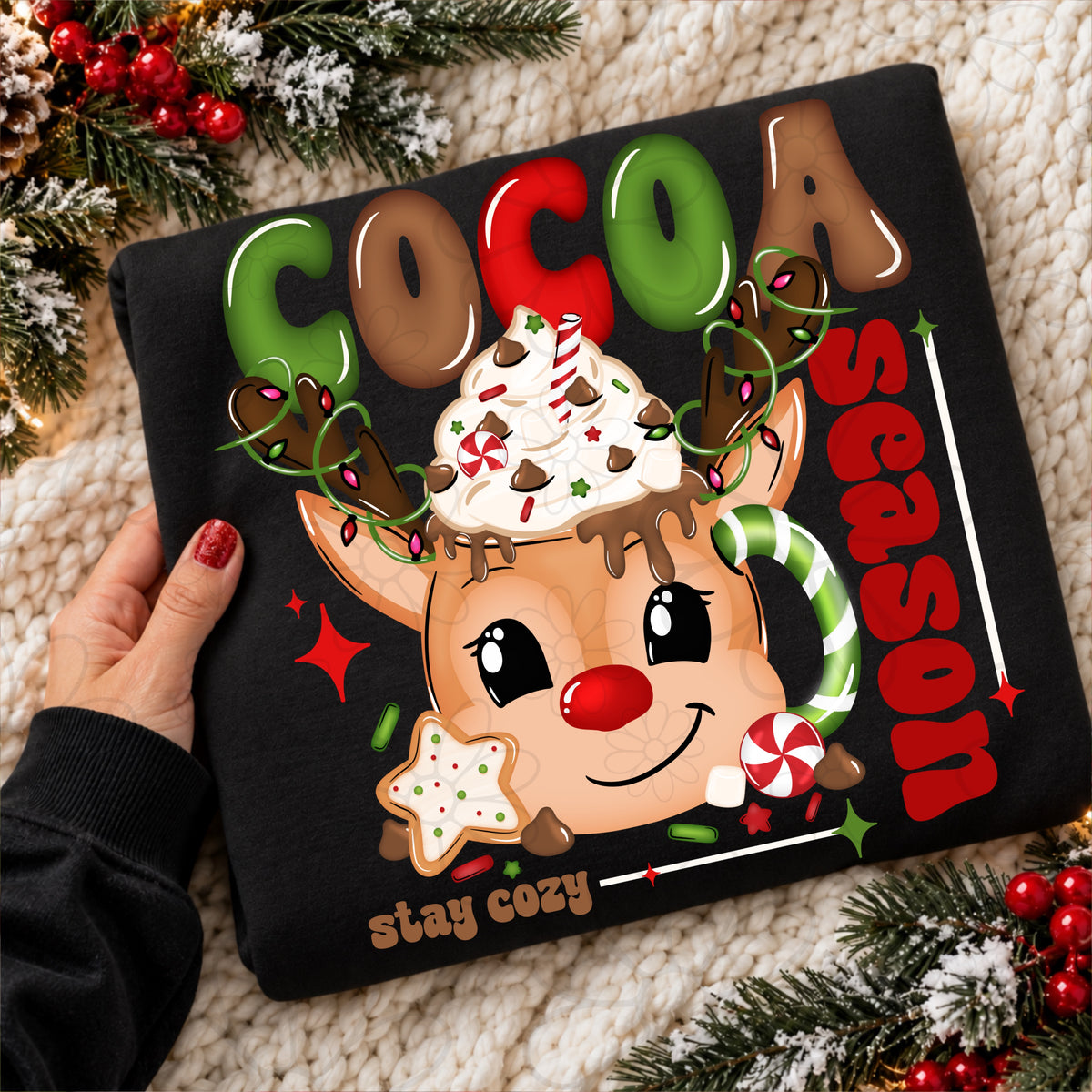 Cocoa Season Reindeer Mug with Sleeve PNG | Oct 2026