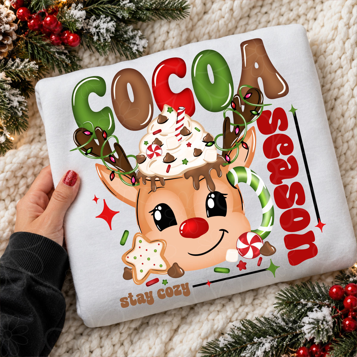 Cocoa Season Reindeer Mug with Sleeve PNG | Oct 2026