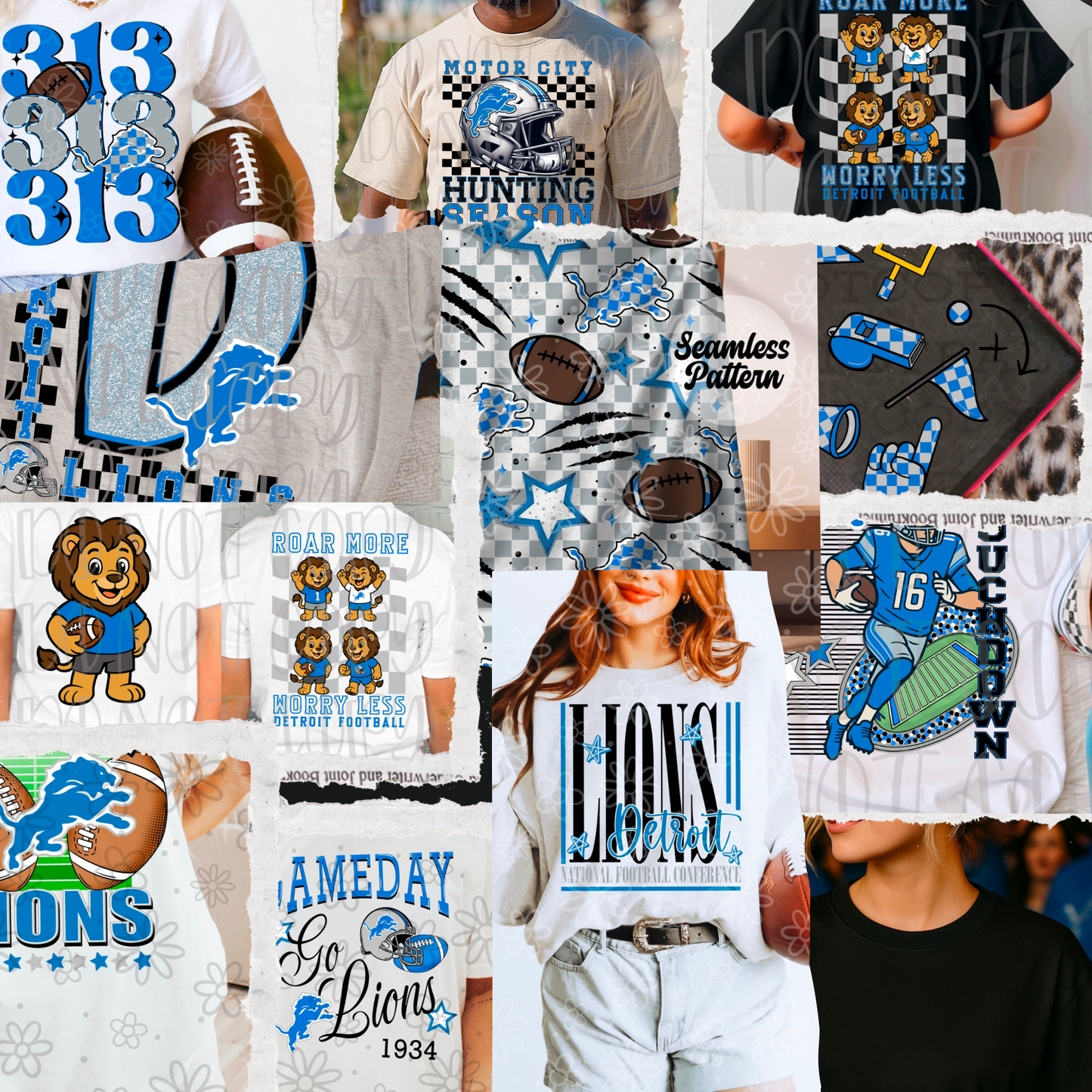 DETROIT (3) Football FULL  - Bundle