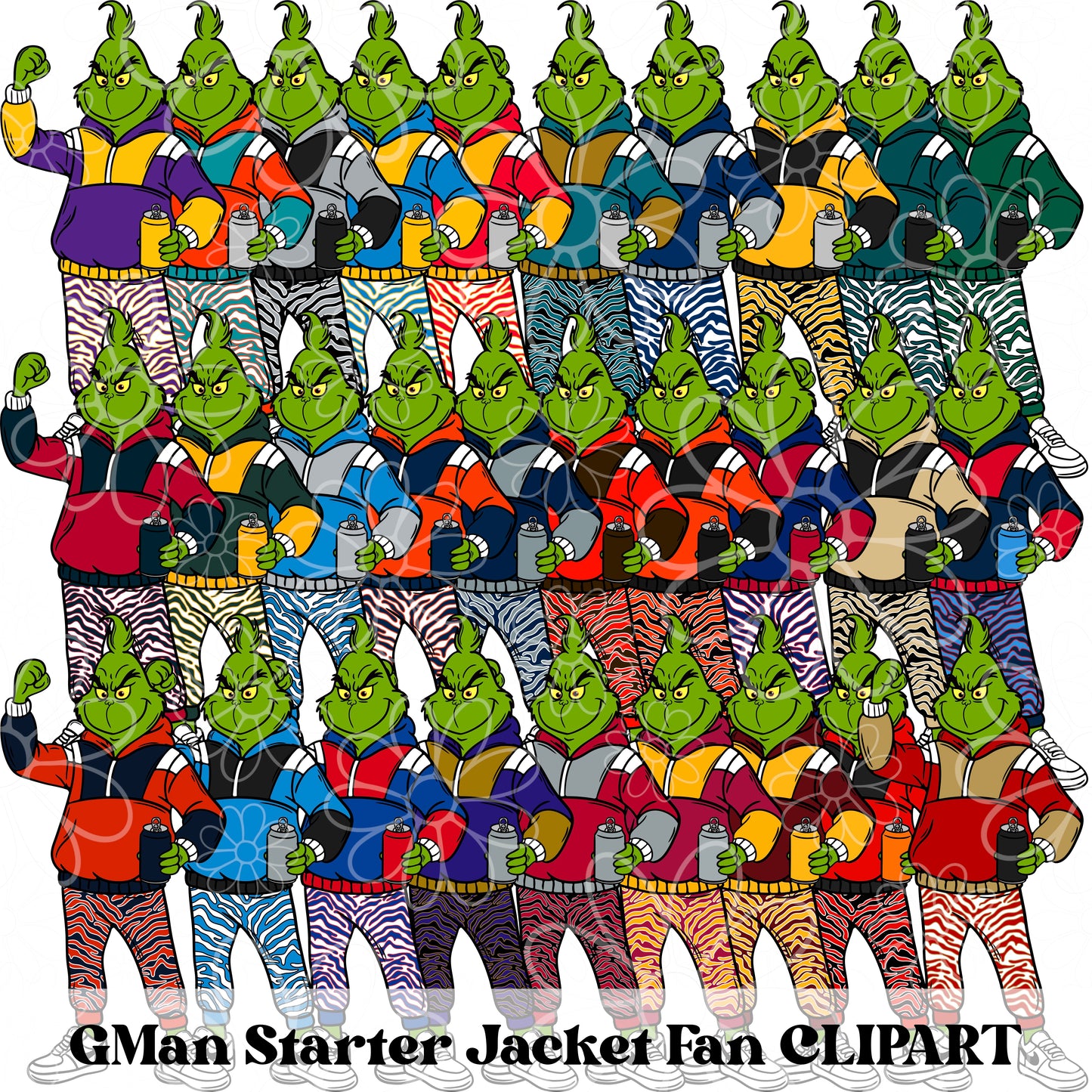 GREEN Vintage Fan Clipart